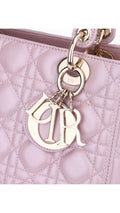 Dior Lady Dior Shoulder Bag Medium - Metallic Pink