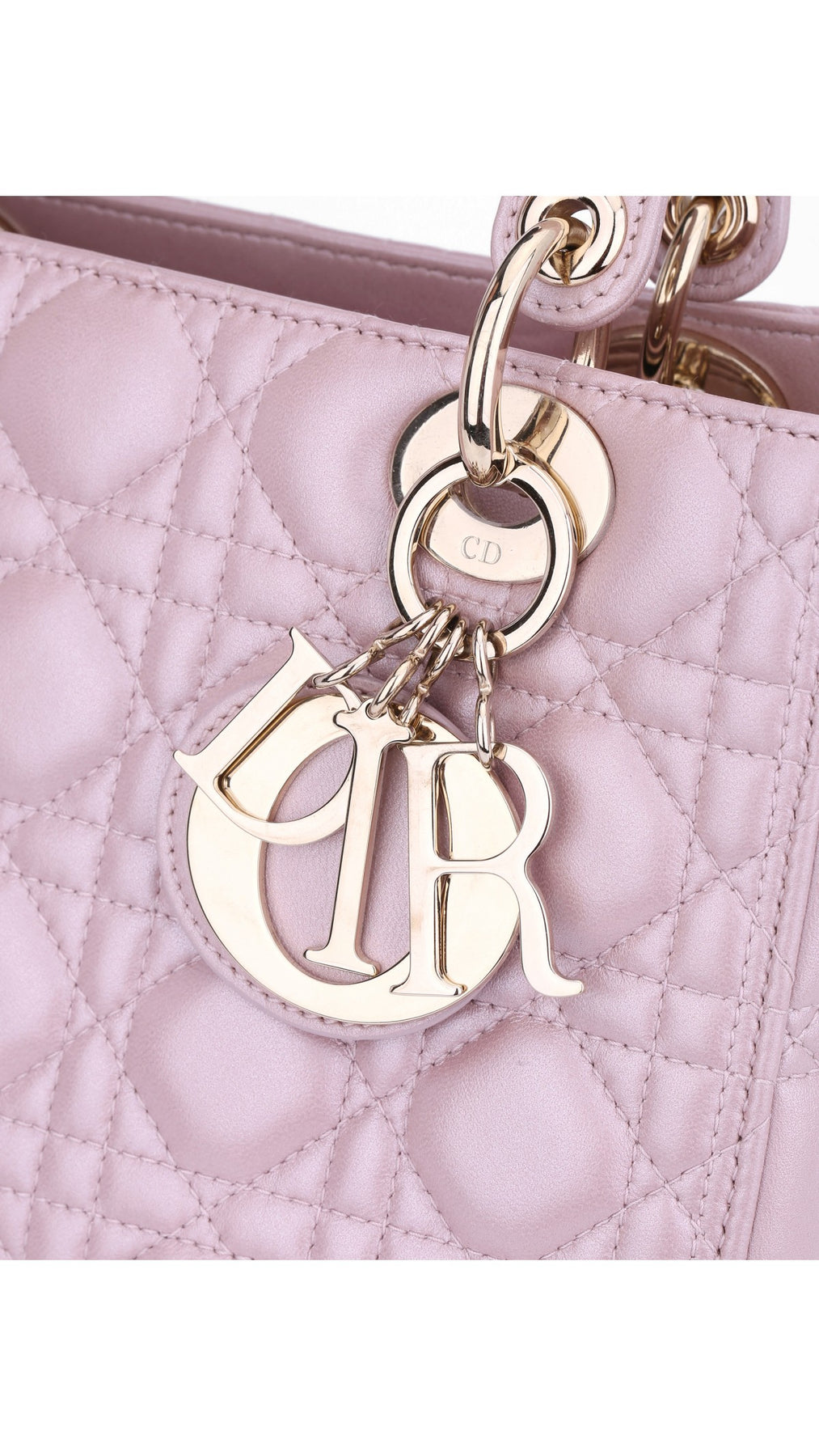 Dior Lady Dior Shoulder Bag Medium - Metallic Pink