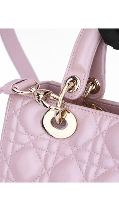 Dior Lady Dior Shoulder Bag Medium - Metallic Pink