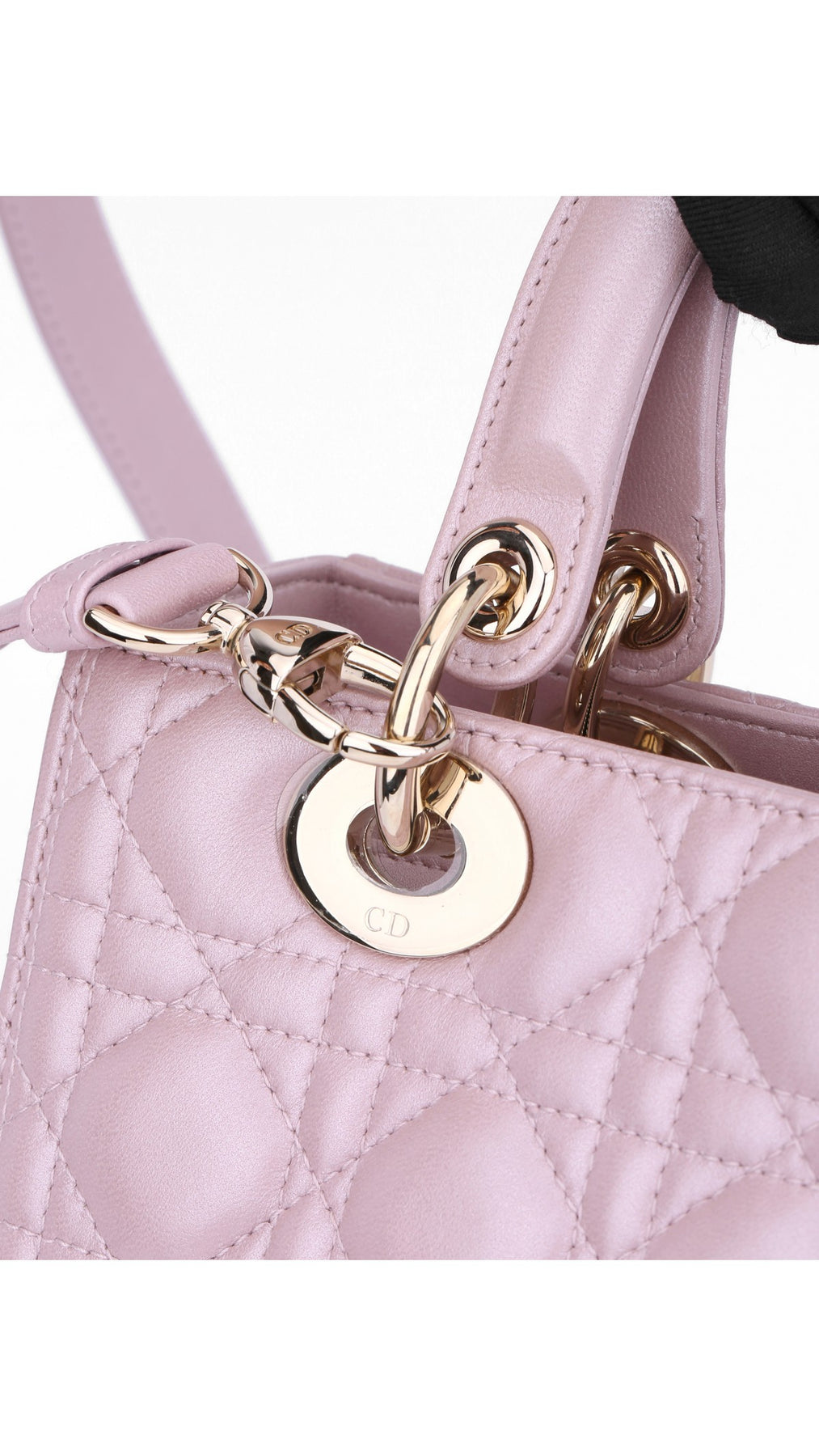 Dior Lady Dior Shoulder Bag Medium - Metallic Pink