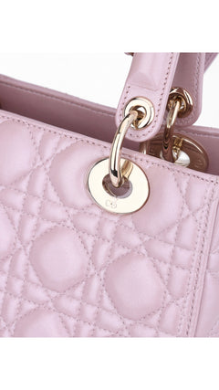 Dior Lady Dior Shoulder Bag Medium - Metallic Pink