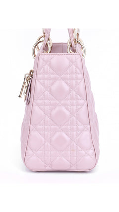 Dior Lady Dior Shoulder Bag Medium - Metallic Pink