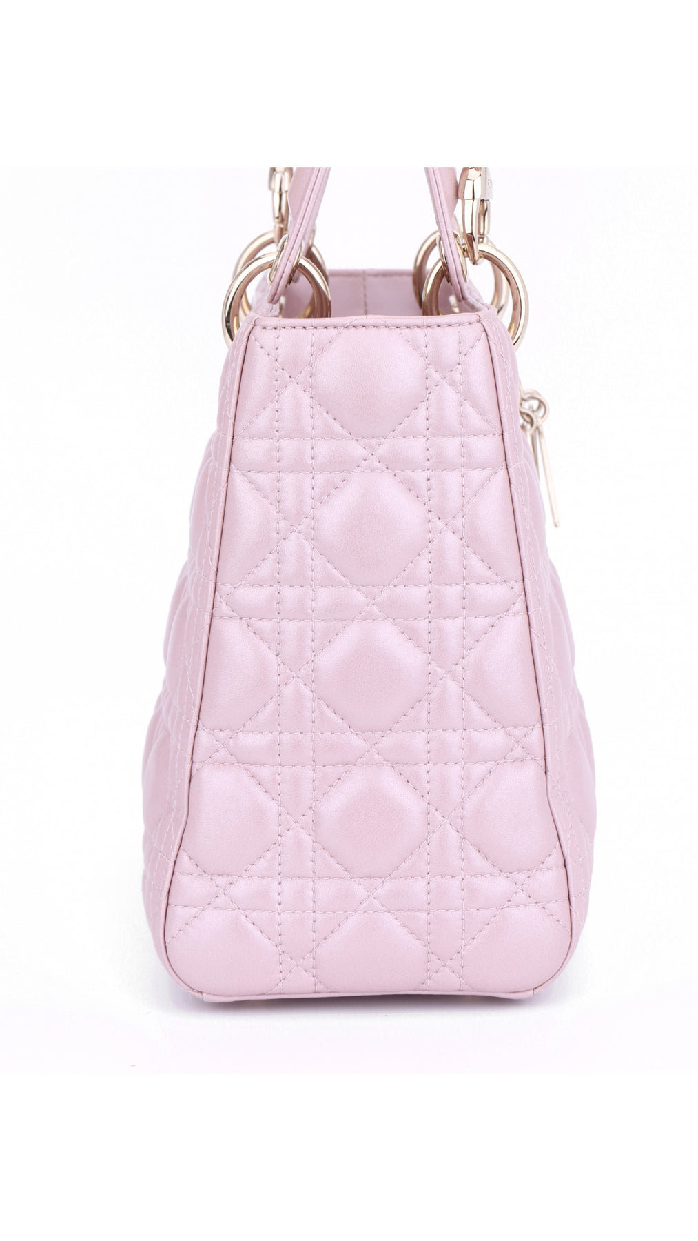 Dior Lady Dior Shoulder Bag Medium - Metallic Pink