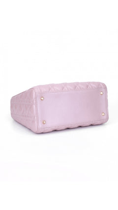 Dior Lady Dior Shoulder Bag Medium - Metallic Pink