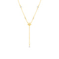 Crystal & Starburst Fine Lariat Necklace - Pale Gold