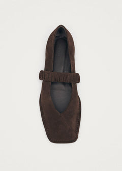 Lautan Leather Ballet Flats - Suede Brown