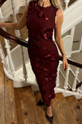 Miraic Mesh Dress - Bordeaux