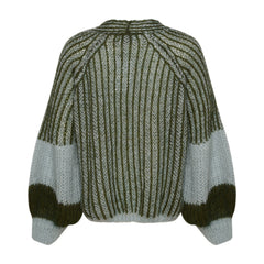 Liana Knit Sweater - Light Blue/Army