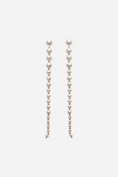 The Long Pearl Earrings - Cream