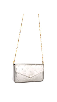 Louis Vuitton Félicie Pochette Monogram Vernis Bag - Silver