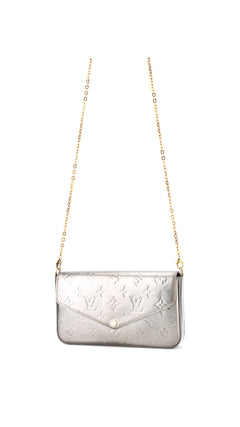 Louis Vuitton Félicie Pochette Monogram Vernis Bag - Silver