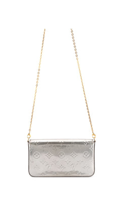 Louis Vuitton Félicie Pochette Monogram Vernis Bag - Silver