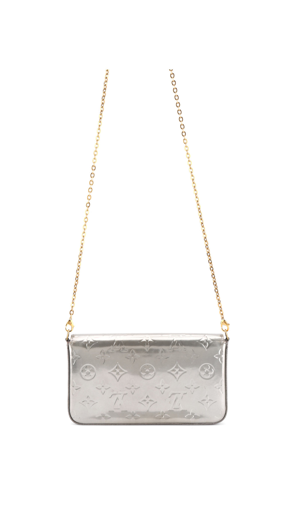 Louis Vuitton Félicie Pochette Monogram Vernis Bag - Silver