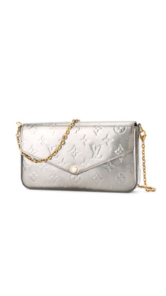 Louis Vuitton Félicie Pochette Monogram Vernis Bag - Silver