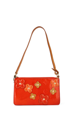 Louis Vuitton Monogram Vernis Flowers Shoulder Bag - Orange Red