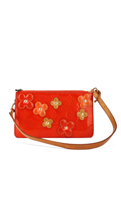 Louis Vuitton Monogram Vernis Flowers Shoulder Bag - Orange Red