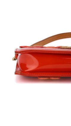 Louis Vuitton Monogram Vernis Flowers Shoulder Bag - Orange Red