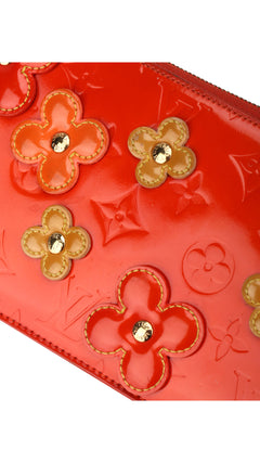 Louis Vuitton Monogram Vernis Flowers Shoulder Bag - Orange Red