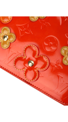 Louis Vuitton Monogram Vernis Flowers Shoulder Bag - Orange Red