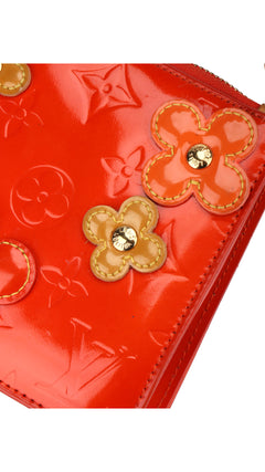 Louis Vuitton Monogram Vernis Flowers Shoulder Bag - Orange Red