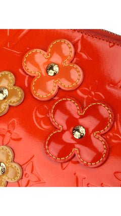 Louis Vuitton Monogram Vernis Flowers Shoulder Bag - Orange Red
