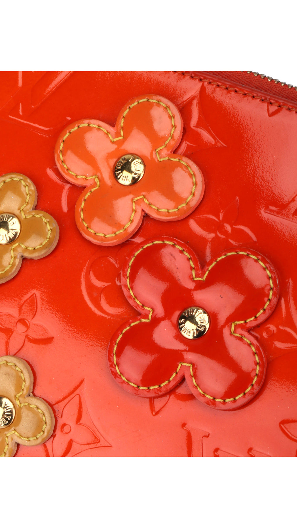 Louis Vuitton Monogram Vernis Flowers Shoulder Bag - Orange Red