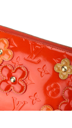 Louis Vuitton Monogram Vernis Flowers Shoulder Bag - Orange Red