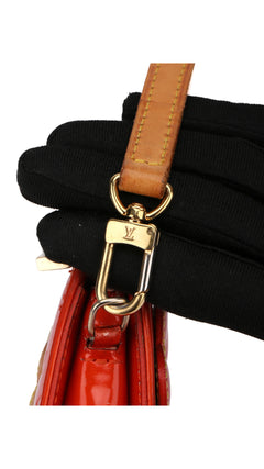 Louis Vuitton Monogram Vernis Flowers Shoulder Bag - Orange Red