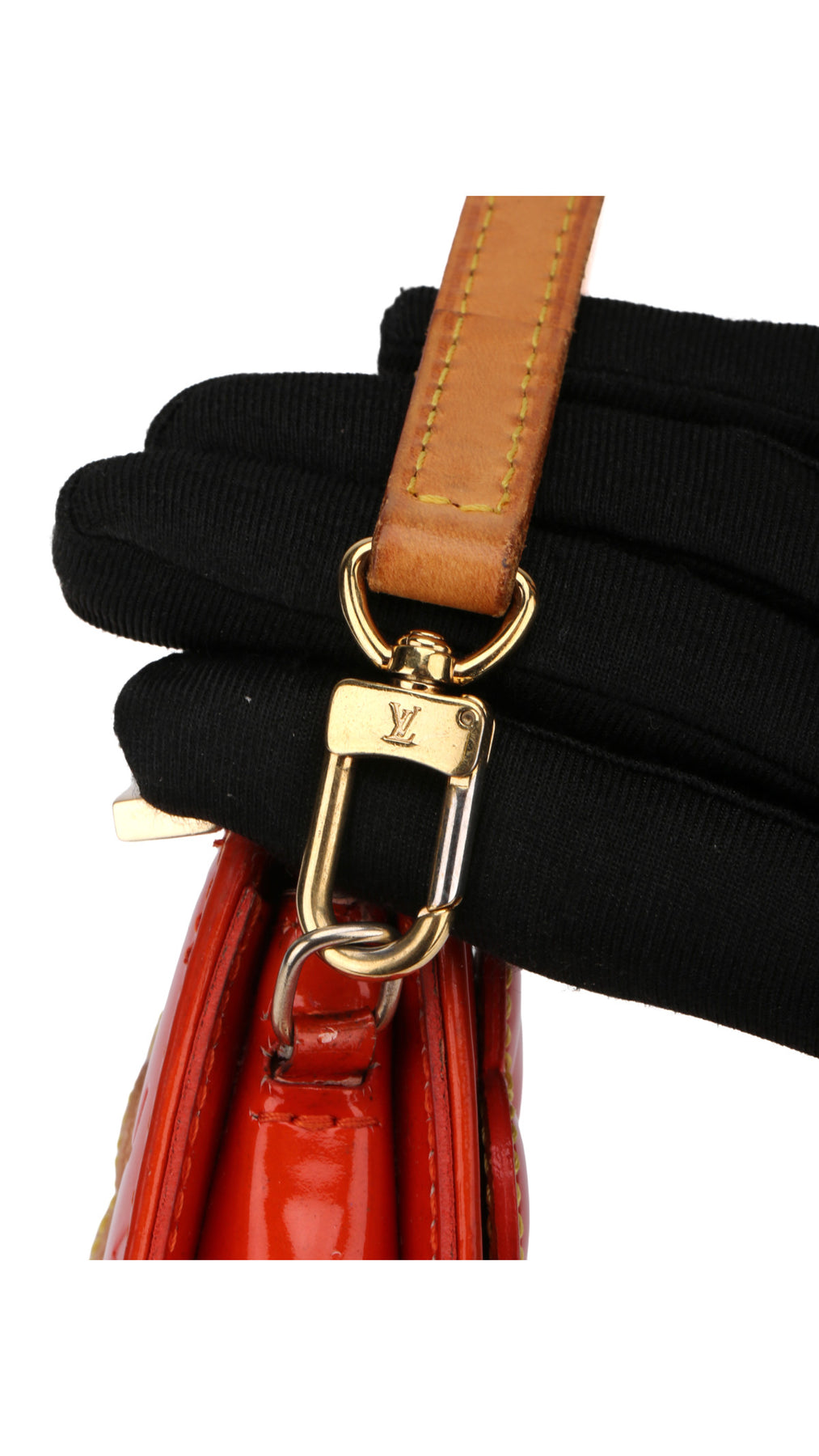 Louis Vuitton Monogram Vernis Flowers Shoulder Bag - Orange Red