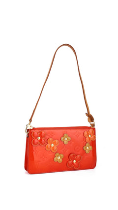 Louis Vuitton Monogram Vernis Flowers Shoulder Bag - Orange Red