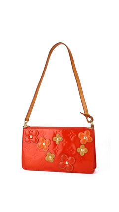 Louis Vuitton Monogram Vernis Flowers Shoulder Bag - Orange Red