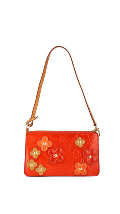 Louis Vuitton Monogram Vernis Flowers Shoulder Bag - Orange Red