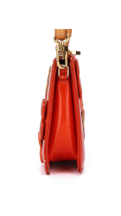 Louis Vuitton Monogram Vernis Flowers Shoulder Bag - Orange Red