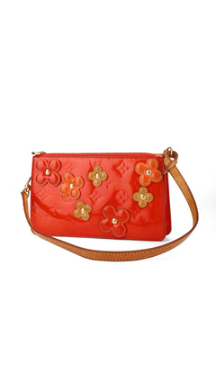 Louis Vuitton Monogram Vernis Flowers Shoulder Bag - Orange Red