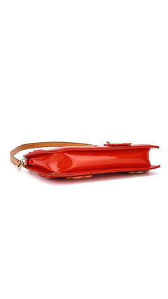 Louis Vuitton Monogram Vernis Flowers Shoulder Bag - Orange Red