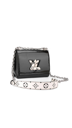 Louis Vuitton Twist Pm Patent Shoulder Bag - Black