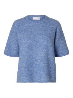 Maline-Liliana 2/4 Knit O-Neck Noos - Cornflower Blue Melange