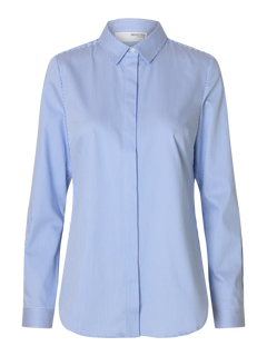 Romie LS Striped Fitted Shirt - Bright White Blue
