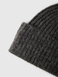 Lulu Wool Blend Knit Beanie - Medium Grey Melange