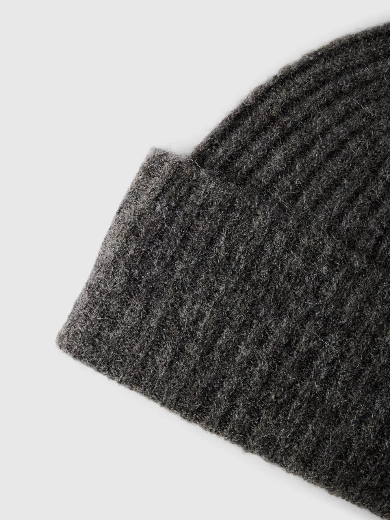 Lulu Wool Blend Knit Beanie - Medium Grey Melange