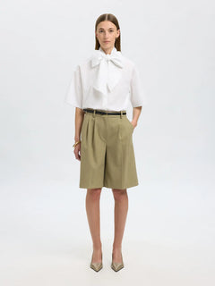 Aya-Juno 2/4 Bow Shirt - Bright White