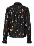 Yassomelli Ls Shirt - Ex - Black Flower Print