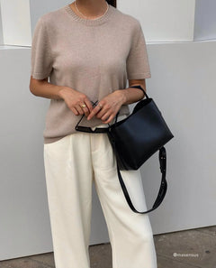 Hedda Midi Handbag - Leather Black