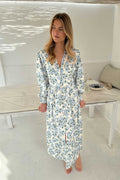 Adelic Long Dress - Blue Hydrangea Print