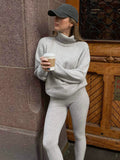 Cashmere Sweater With High Neck “Milano” - Light Grey
