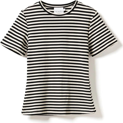 Lizzy Top - Ivory Black Stripe