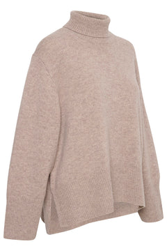 JaxyIW Turtleneck Refined - Mocha Grey Melange