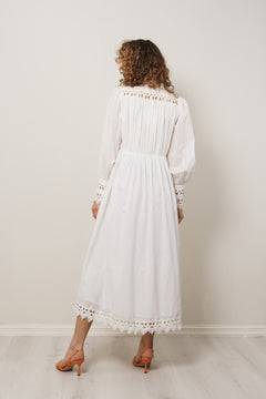 Yastrima LS Long Shirt Dress - Star White