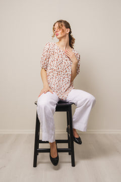 Neomina Rikkelie 2/4 Top Aop - Persimmon Flwr