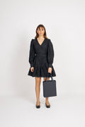 Calli-Sadie Ls Short V-Neck Dress Ff - Dark Sapphire